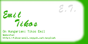 emil tikos business card